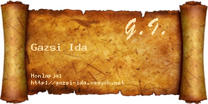 Gazsi Ida névjegykártya
